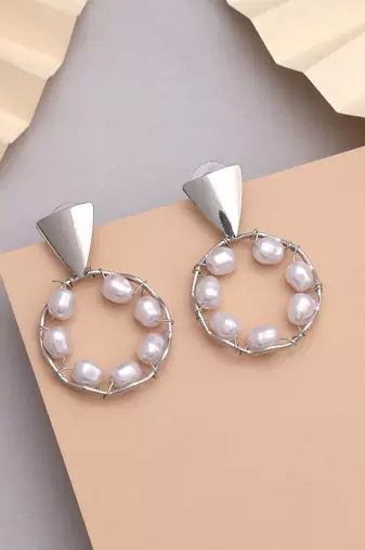 Silver color anti tarnish earrings