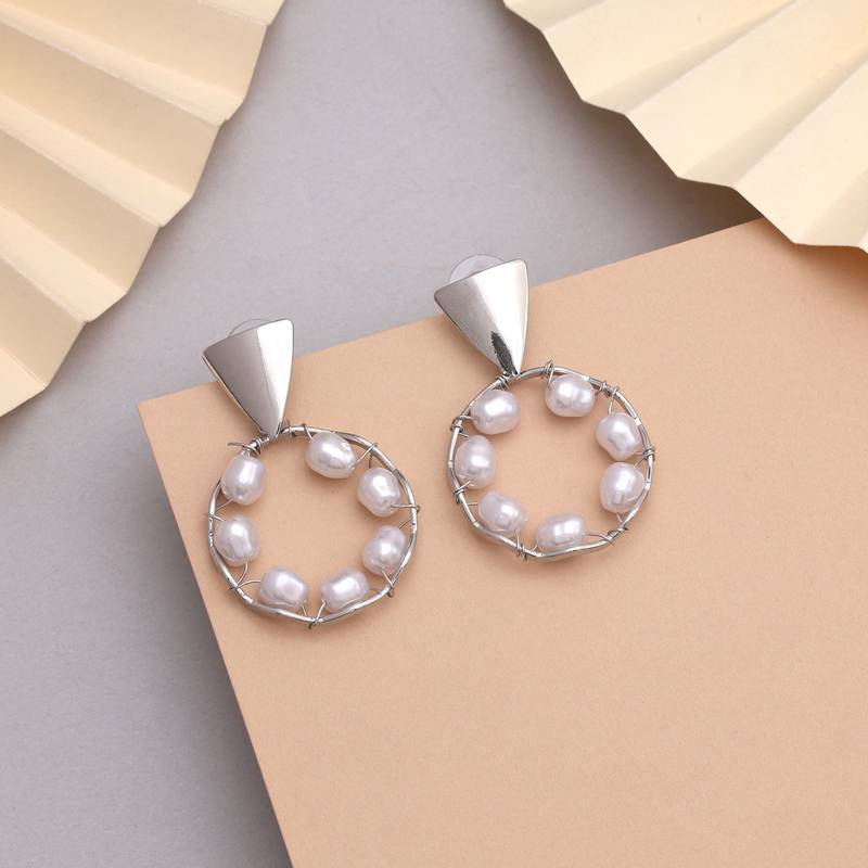 Silver color anti tarnish earrings