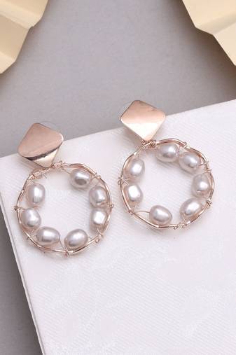 White color anti tarnish earrings