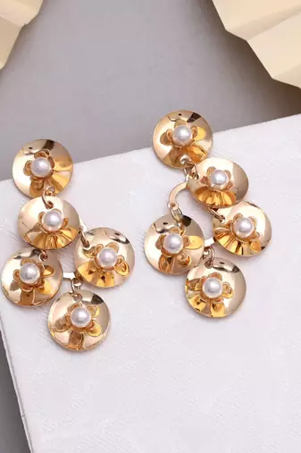 Gold color anti tarnish earrings