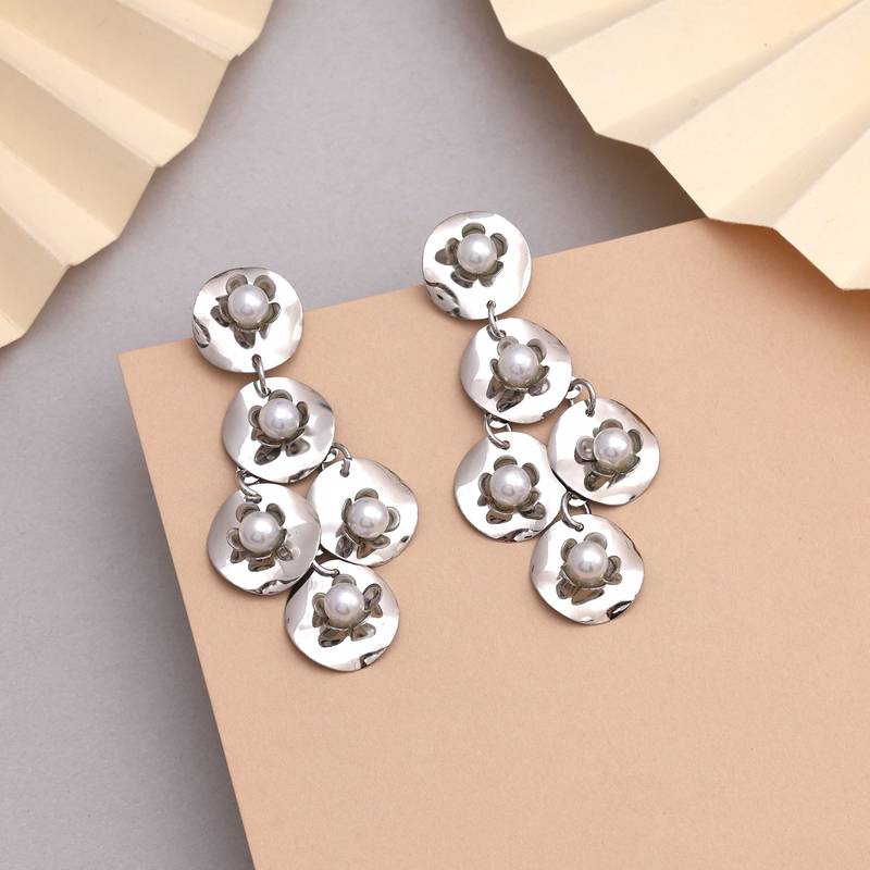 Silver color anti tarnish earrings