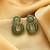Green color anti tarnish earrings
