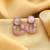 Pink color anti tarnish earrings