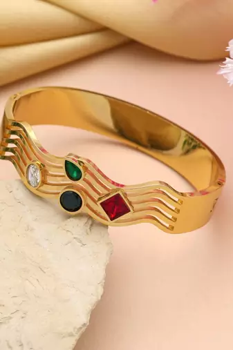 Multi color openable american diamond bracelet