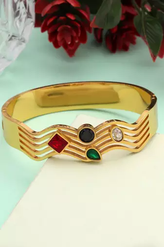Multi color openable american diamond bracelet