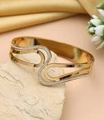 Gold color openable american diamond bracelet