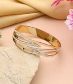 Gold color openable american diamond bracelet