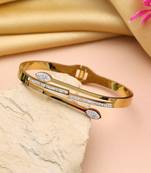 Gold color openable american diamond bracelet