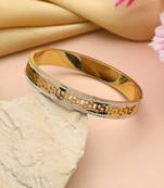 Gold color openable american diamond bracelet