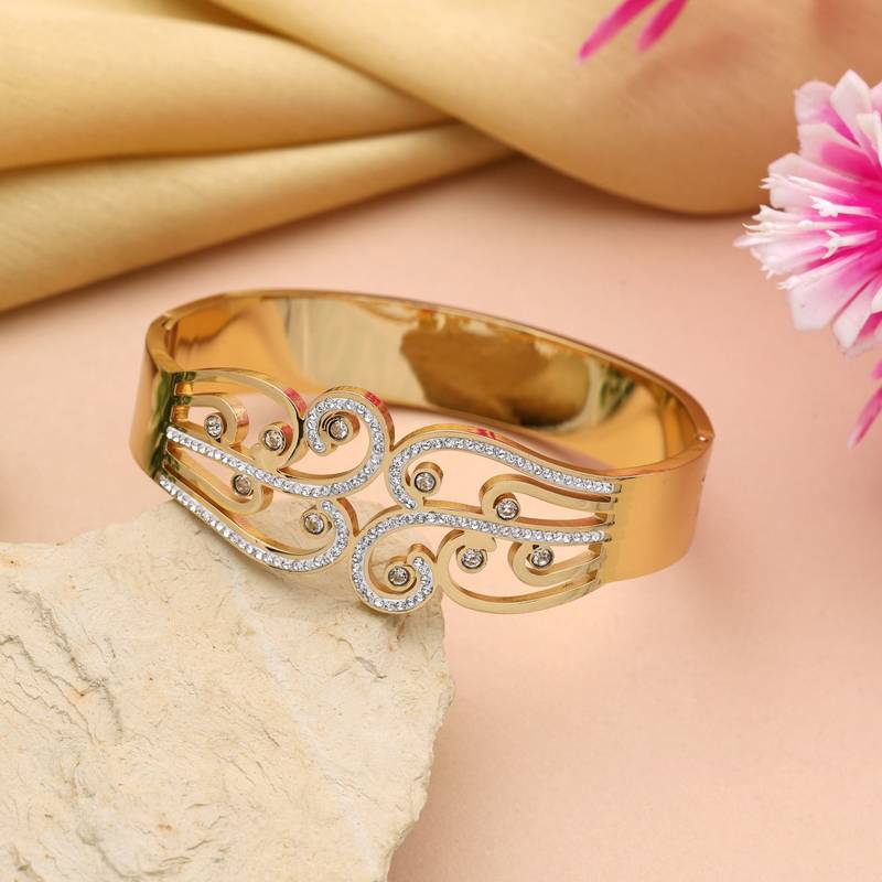 Gold color openable anti tarnish bracelet