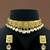 Elegant geometric kundan choker necklace with matching earrings traditional gold finish jewelry by treemoda