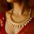Antique gold-tone engraved necklace with pearl drops & matching earrings traditional gold finish jewelry by treemoda