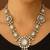 Grand kundan polki necklace with circular floral motifs & matching earrings traditional gold finish jewelry by treemoda