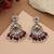 Purple color kundan earrings