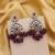 Purple color kundan earrings