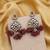 Magenta color kundan earrings