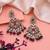 Purple color kundan earrings