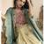 Beige real chinon silk embroidered shrug stytle western suit