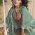 Beige real chinon silk embroidered shrug stytle western suit
