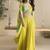 Yellow real chinon silk embroidered shrug stytle western suit