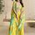 Yellow real chinon silk embroidered shrug stytle western suit