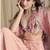 Peach real chinon silk embroidered shrug stytle western suit