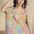 Peach real chinon silk embroidered shrug stytle western suit