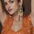 Orange real chinon silk embroidered jacket stytle plazzo suit