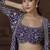 Violet real chinon silk embroidered jacket stytle plazzo suit