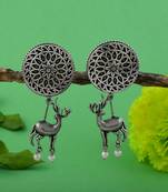 Silver color oxidised earrings