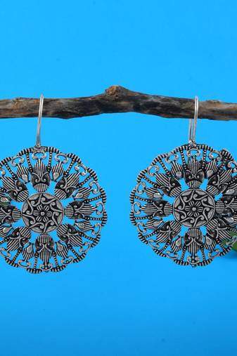 Silver color oxidised earrings