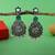 Green color oxidised earrings