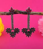 Maroon color oxidised earrings