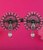Pink color oxidised earrings