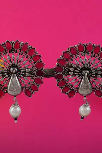 Maroon color oxidised earrings