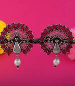 Maroon color oxidised earrings