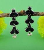 Black color oxidised earrings