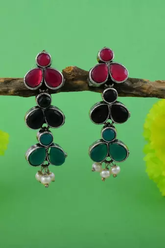 Multi color oxidised earrings