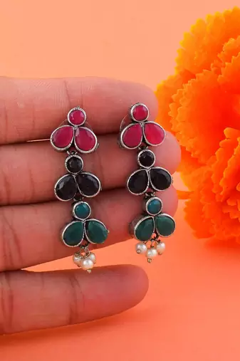 Multi color oxidised earrings