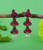 Maroon color oxidised earrings