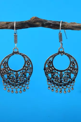 Silver color oxidised earrings