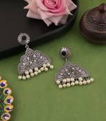 Blue color oxidised earrings