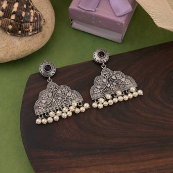 Blue color oxidised earrings 2