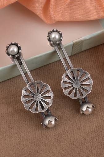 Silver color oxidised earrings