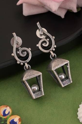 Silver color oxidised earrings
