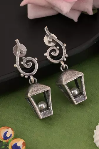 Silver color oxidised earrings