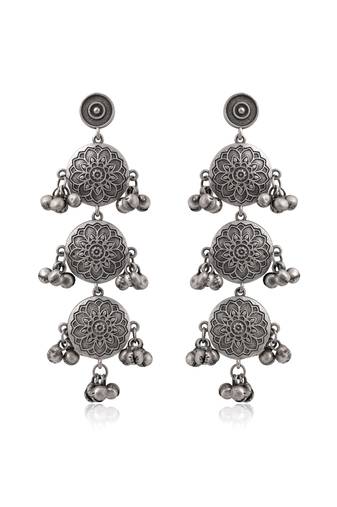 Silver color oxidised earrings