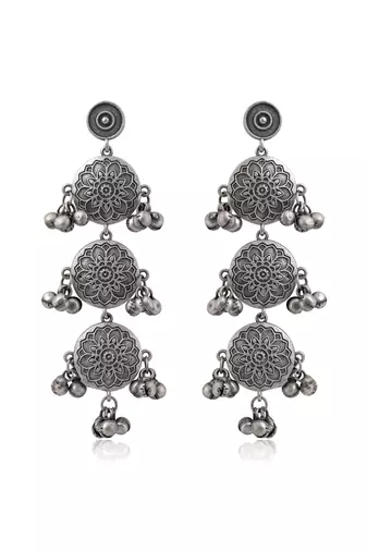 Silver color oxidised earrings