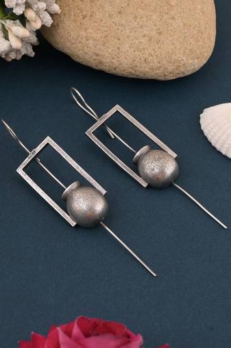 Silver color oxidised earrings