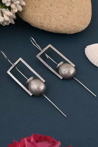 Silver color oxidised earrings
